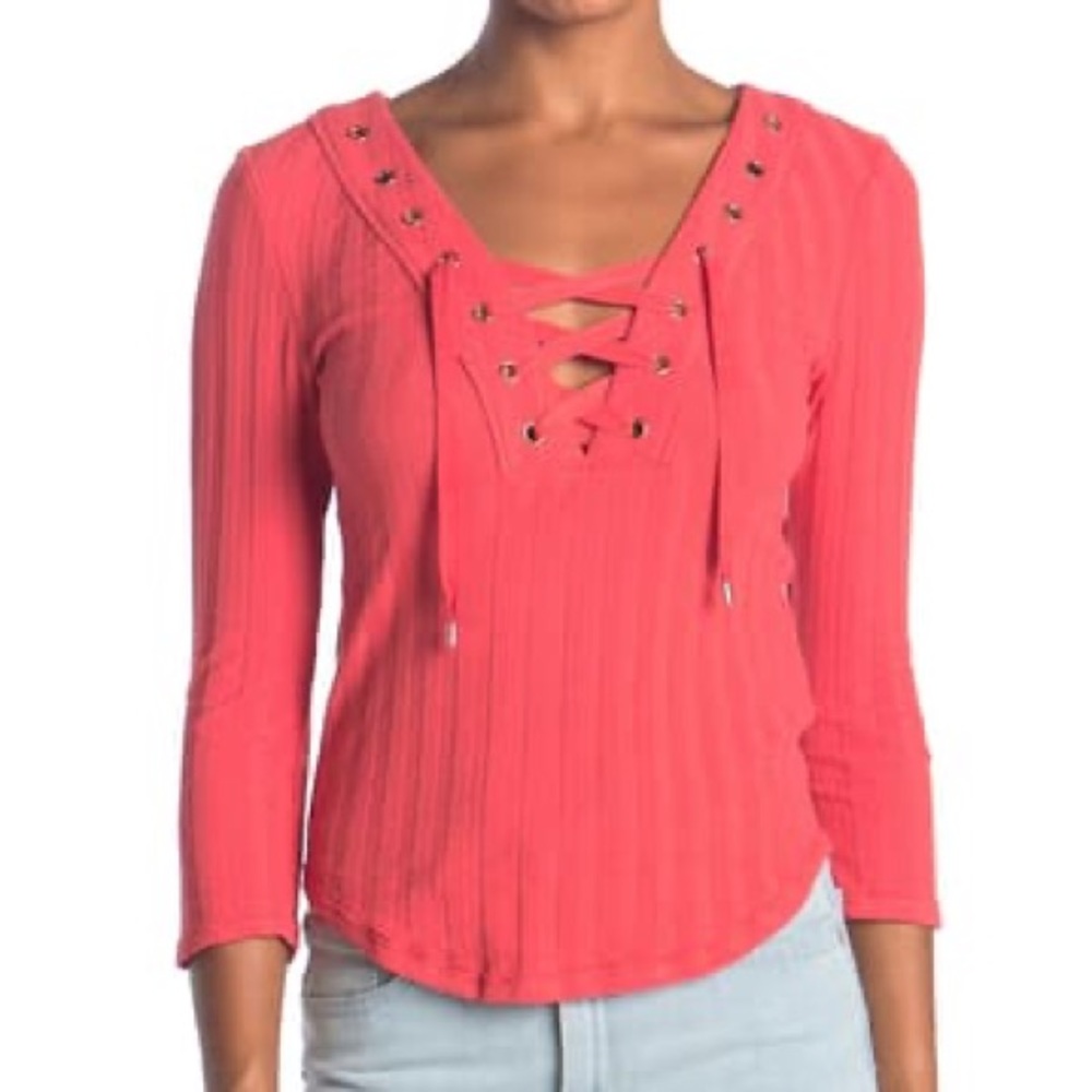Free People Ice Cold Lace-Up Top - Picture 2 of 3